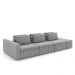Sofá Ilha com Encosto e Almofadas Móveis Olimpo 335cm Modulado Veludo Cinza G45 - Gran Belo