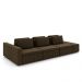 Sofá Ilha com Encosto e Almofadas Móveis Olimpo 335cm Modulado Veludo Marrom G45 - Gran Belo