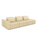 Sofá Ilha com Encosto e Almofadas Móveis Olimpo 365cm Modulado Bouclê Bege G45 - Gran Belo