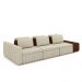 Sofá Ilha com Encosto e Almofadas Móveis Olimpo 365cm Modulado Linho/PU Bege/Marrom G45 - Gran Belo