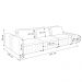 Sofá Ilha com Encosto e Almofadas Móveis Olimpo 365cm Modulado Linho/PU Bege/Marrom G45 - Gran Belo