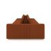 Sofá Ilha com Encosto e Almofadas Móveis Olimpo 365cm Modulado Linho/PU Terracota/Marrom G45 - Gran Belo