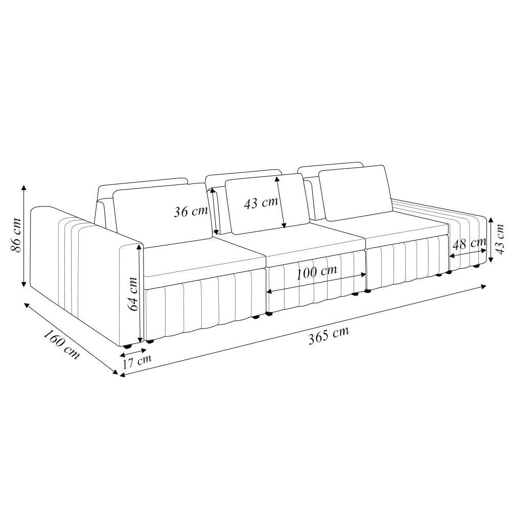 Sofá Ilha com Encosto e Almofadas Móveis Olimpo 365cm Modulado Veludo Verde G45 - Gran Belo