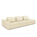 Sofá Ilha com Encosto e Almofadas Móveis Olimpo 395cm Modulado Bouclê Off White G45 - Gran Belo