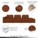 Sofá Ilha com Encosto e Almofadas Móveis Olimpo 395cm Modulado Linho Terracota G45 - Gran Belo