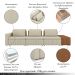 Sofá Ilha com Encosto e Almofadas Móveis Olimpo 395cm Modulado Linho/PU Bege/Caramelo G45 - Gran Belo