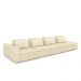 Sofá Ilha com Encosto e Almofadas Móveis Olimpo 425cm Modulado Bouclê Off White G45 - Gran Belo