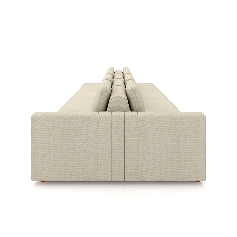 Sofá Ilha com Encosto e Almofadas Móveis Olimpo 425cm Modulado Linho Bege G45 - Gran Belo