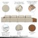 Sofá Ilha com Encosto e Almofadas Móveis Olimpo 425cm Modulado Linho/PU Bege/Caramelo G45 - Gran Belo