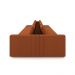 Sofá Ilha com Encosto e Almofadas Móveis Olimpo 425cm Modulado Linho/PU Terracota/Marrom G45 - Gran Belo