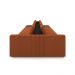 Sofá Ilha com Encosto e Almofadas Móveis Olimpo 425cm Modulado Linho/PU Terracota/Preto G45 - Gran Belo