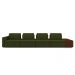 Sofá Ilha com Encosto e Almofadas Móveis Olimpo 425cm Modulado Linho/PU Verde/Marrom G45 - Gran Belo