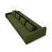 Sofá Ilha com Encosto e Almofadas Móveis Olimpo 425cm Modulado Linho/PU Verde/Preto G45 - Gran Belo