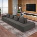 Sofá Ilha com Encosto e Almofadas Móveis Olimpo 425cm Modulado Veludo Grafite G45 - Gran Belo