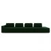 Sofá Ilha com Encosto e Almofadas Móveis Olimpo 425cm Modulado Veludo Verde G45 - Gran Belo