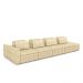 Sofá Ilha com Encosto e Almofadas Móveis Olimpo 465cm Modulado Bouclê Bege G45 - Gran Belo