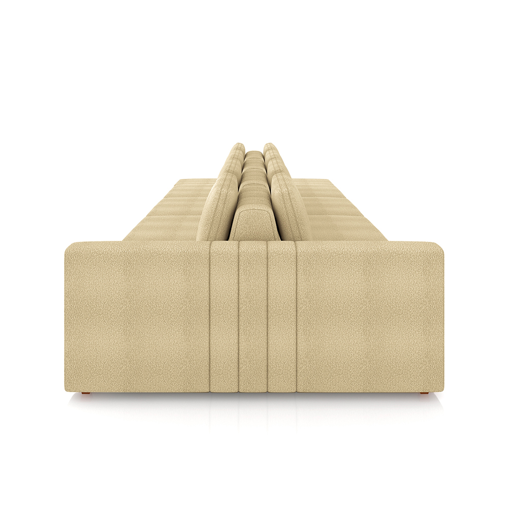 Sofá Ilha com Encosto e Almofadas Móveis Olimpo 465cm Modulado Bouclê Bege G45 - Gran Belo