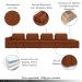 Sofá Ilha com Encosto e Almofadas Móveis Olimpo 465cm Modulado Linho Terracota G45 - Gran Belo