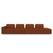 Sofá Ilha com Encosto e Almofadas Móveis Olimpo 465cm Modulado Linho Terracota G45 - Gran Belo