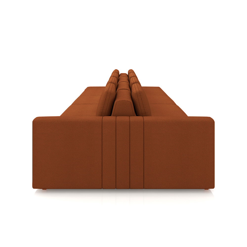 Sofá Ilha com Encosto e Almofadas Móveis Olimpo 465cm Modulado Linho Terracota G45 - Gran Belo