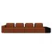 Sofá Ilha com Encosto e Almofadas Móveis Olimpo 465cm Modulado Linho/PU Terracota/Preto G45 - Gran Belo