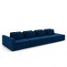 Sofá Ilha com Encosto e Almofadas Móveis Olimpo 465cm Modulado Veludo Azul Marinho G45 - Gran Belo