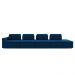 Sofá Ilha com Encosto e Almofadas Móveis Olimpo 465cm Modulado Veludo Azul Marinho G45 - Gran Belo