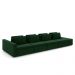Sofá Ilha com Encosto e Almofadas Móveis Olimpo 465cm Modulado Veludo Verde G45 - Gran Belo