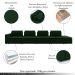Sofá Ilha com Encosto e Almofadas Móveis Olimpo 465cm Modulado Veludo Verde G45 - Gran Belo