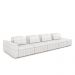 Sofá Ilha com Encosto e Almofadas Móveis Olimpo 505cm Modulado Bouclê Branco G45 - Gran Belo