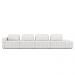 Sofá Ilha com Encosto e Almofadas Móveis Olimpo 505cm Modulado Bouclê Branco G45 - Gran Belo