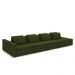 Sofá Ilha com Encosto e Almofadas Móveis Olimpo 505cm Modulado Linho Verde G45 - Gran Belo