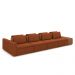 Sofá Ilha com Encosto e Almofadas Móveis Olimpo 505cm Modulado Linho/PU Terracota/Caramelo G45 - Gran Belo