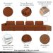Sofá Ilha com Encosto e Almofadas Móveis Olimpo 505cm Modulado Linho/PU Terracota/Caramelo G45 - Gran Belo