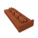 Sofá Ilha com Encosto e Almofadas Móveis Olimpo 505cm Modulado Linho/PU Terracota/Caramelo G45 - Gran Belo
