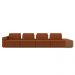 Sofá Ilha com Encosto e Almofadas Móveis Olimpo 505cm Modulado Linho/PU Terracota/Caramelo G45 - Gran Belo