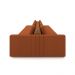 Sofá Ilha com Encosto e Almofadas Móveis Olimpo 505cm Modulado Linho/PU Terracota/Caramelo G45 - Gran Belo