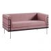 Sofá Jeanneret-Gris 2 Lugares Base de Aço Preto Veludo Rosa G17 - Gran Belo
