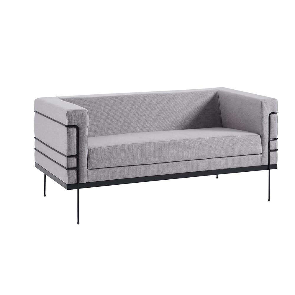 Sofá Jeanneret-Gris 2 Lugares Linhão Cinza G17 - Gran Belo
