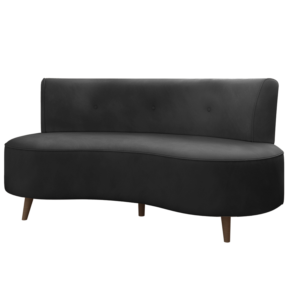 Sofá Living 2 Lugares 135cm Aang Pés Palito Veludo Grafite G33 - Gran Belo