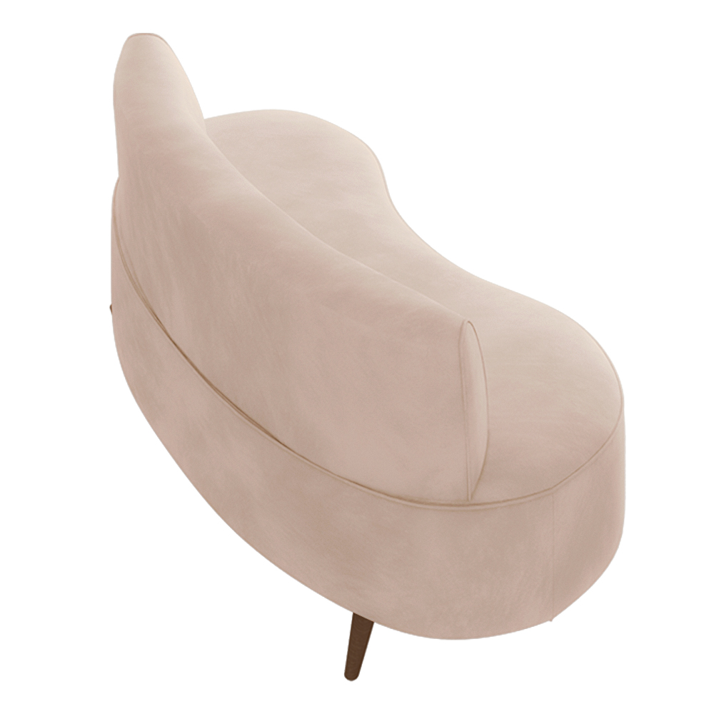 Sofá Living 2 Lugares 135cm Aang Pés Palito Veludo Rosê G33 - Gran Belo