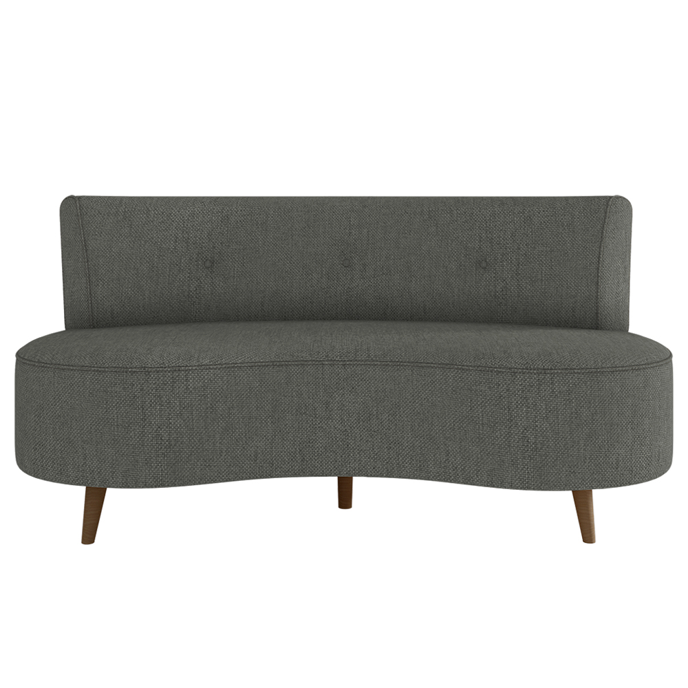 Sofá Living 2 Lugares 160cm Aang Pés Palito Linho Cinza Escuro G33 - Gran Belo