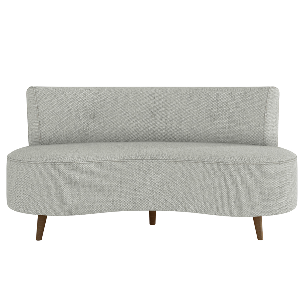 Sofá Living 2 Lugares 160cm Aang Pés Palito Linho Cinza G33 - Gran Belo