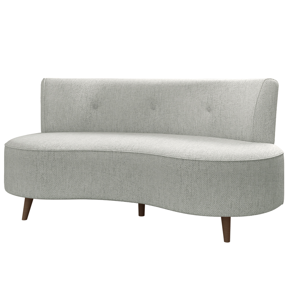 Sofá Living 2 Lugares 160cm Aang Pés Palito Linho Cinza G33 - Gran Belo