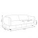 Sofá Living 2 Lugares 185cm Pés Madeira Dalian Couro Capuccino G52 - Gran Belo