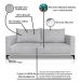 Sofá Living 2 Lugares com Pés de Ferro Almofadas Soltas 160cm Neso Bouclê Cinza G63 - Gran belo