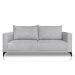 Sofá Living 2 Lugares com Pés de Ferro Almofadas Soltas 160cm Neso Bouclê Cinza G63 - Gran belo