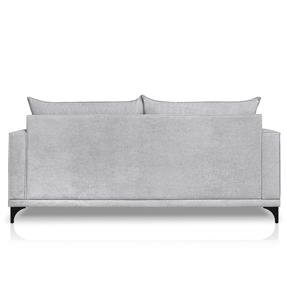 Sofá Living 2 Lugares com Pés de Ferro Almofadas Soltas 160cm Neso Bouclê Cinza G63 - Gran belo