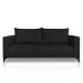 Sofá Living 2 Lugares com Pés de Ferro Almofadas Soltas 160cm Neso Bouclê Preto G63 - Gran belo