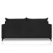 Sofá Living 2 Lugares com Pés de Ferro Almofadas Soltas 160cm Neso Bouclê Preto G63 - Gran belo